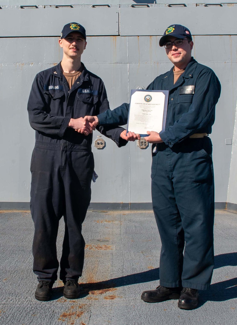 Engineman 3rd Class Brunning’s Re-enlistment