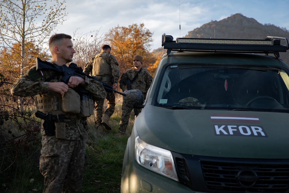 Latvian Soldiers Conduct Routine Patrols in Kosovo