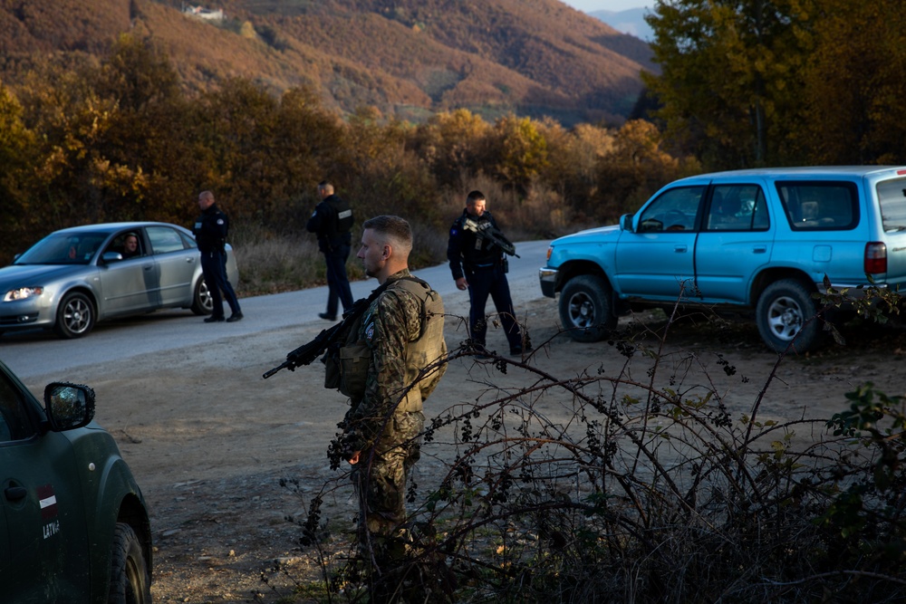 Latvian Soldiers Conduct Routine Patrols in Kosovo