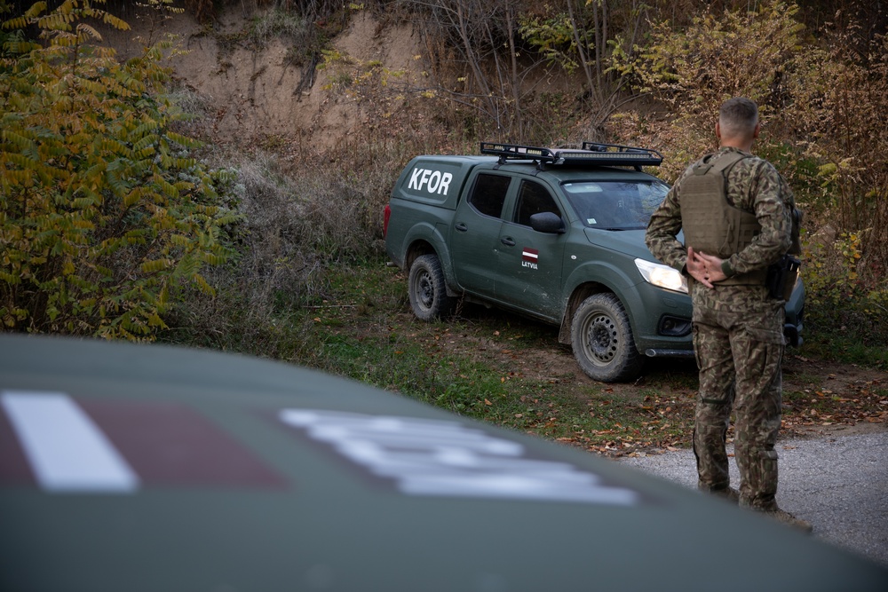 Latvian Soldiers Conduct Routine Patrols in Kosovo