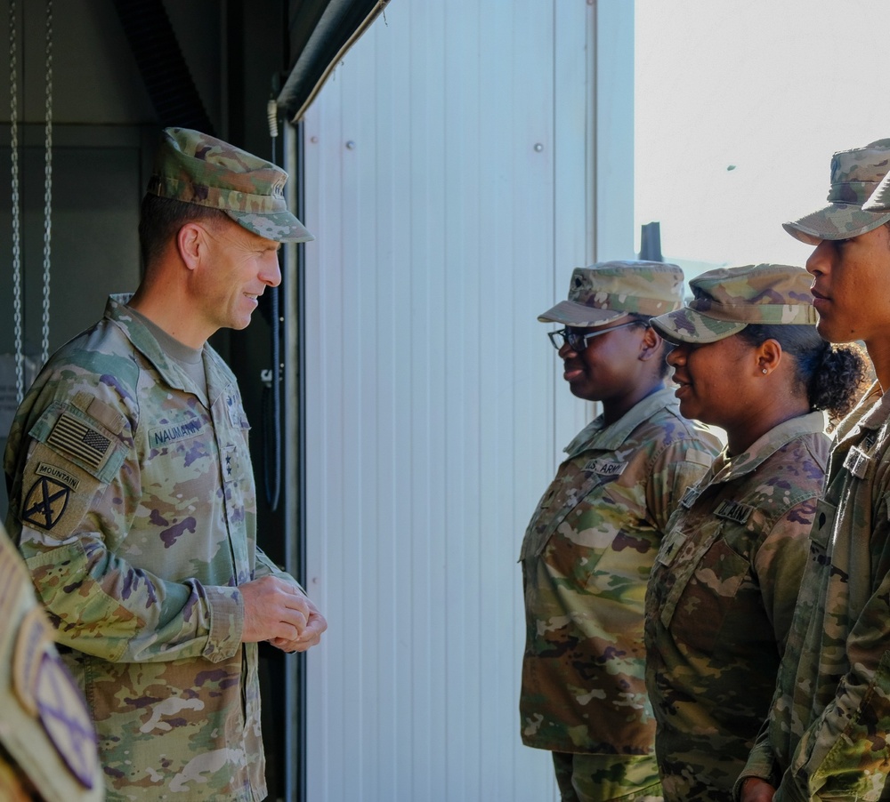 Maj. Gen. Scott Naumann Visits 3rd Brigade, 10th Mountain Division (Light Infantry) in EUCOM