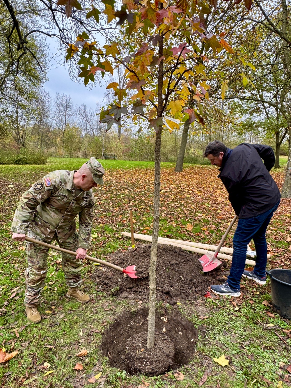 German - American Partnership Tree planting in Illesheim, Germany