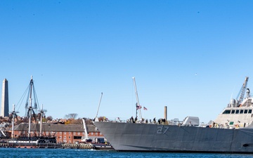 USS Nantucket arrives in Boston