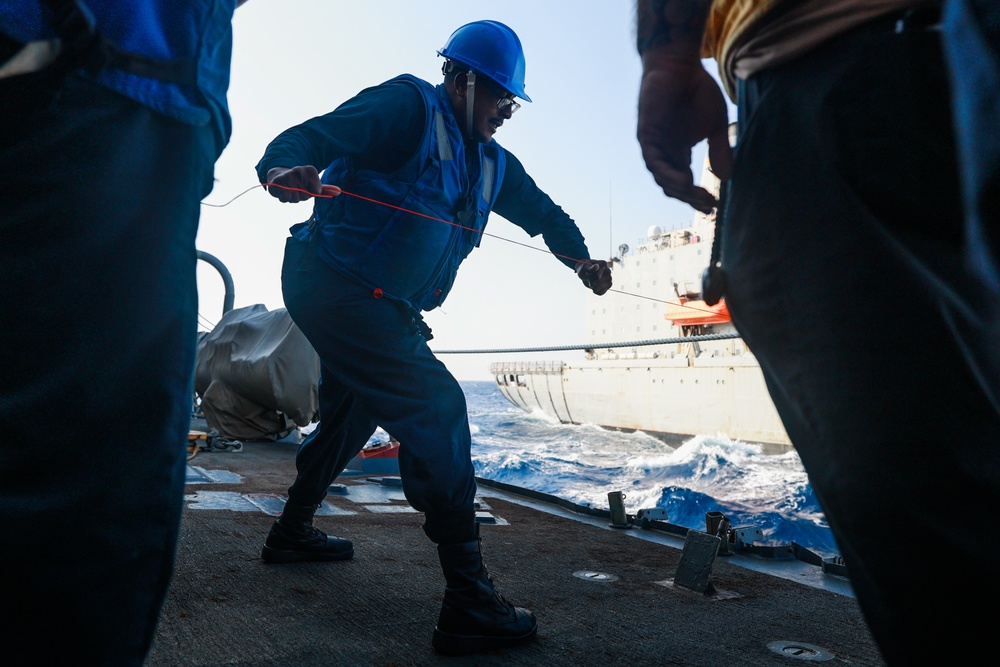 USS Bulkeley conducts a Replenishment at Sea