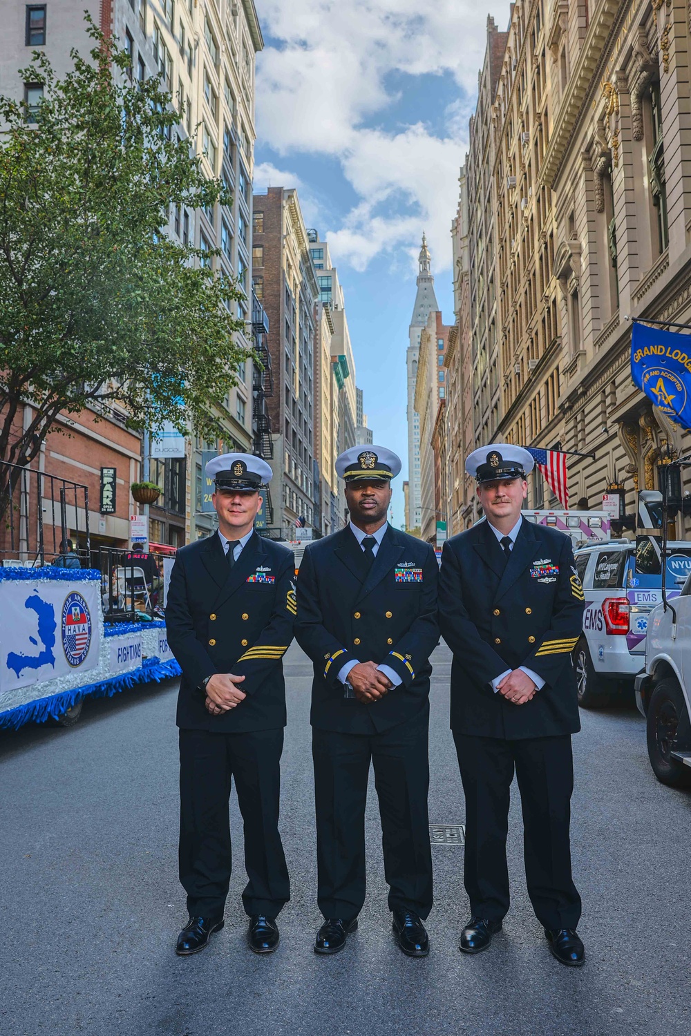 Sailors from USS John Basilone participate in New York City Veterans Day Parade