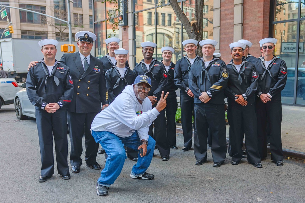 Sailors from USS John Basilone participate in New York City Veterans Day Parade