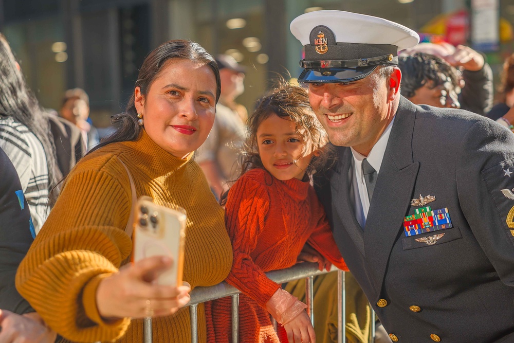 Sailors from USS John Basilone participate in New York City Veterans Day Parade