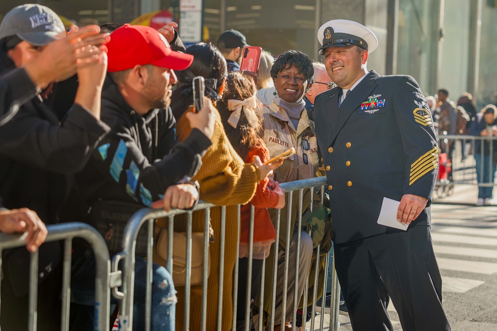 Sailors from USS John Basilone participate New York City Veterans Day Parade