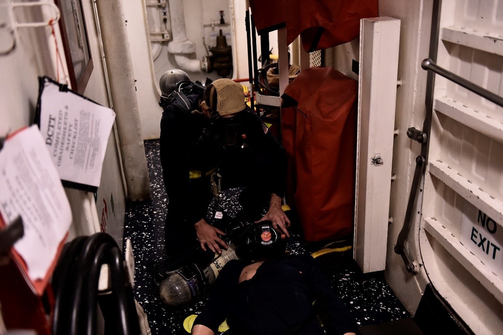 USS Winston S. Churchill conducts Damage Control Drills