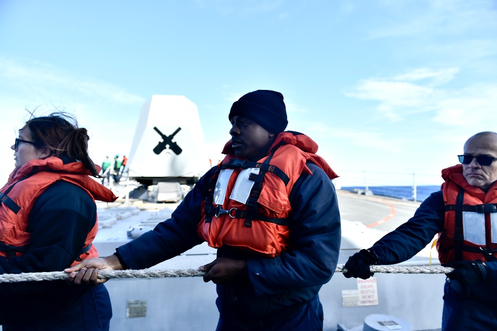 USS Winston S. Churchill Conducts Replenishment At Sea