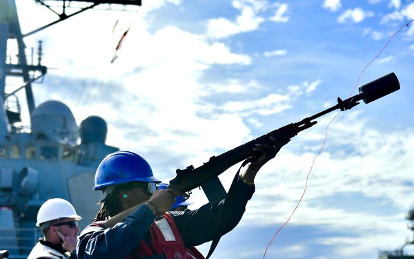 USS Winston S. Churchill Conducts Replenishment At Sea