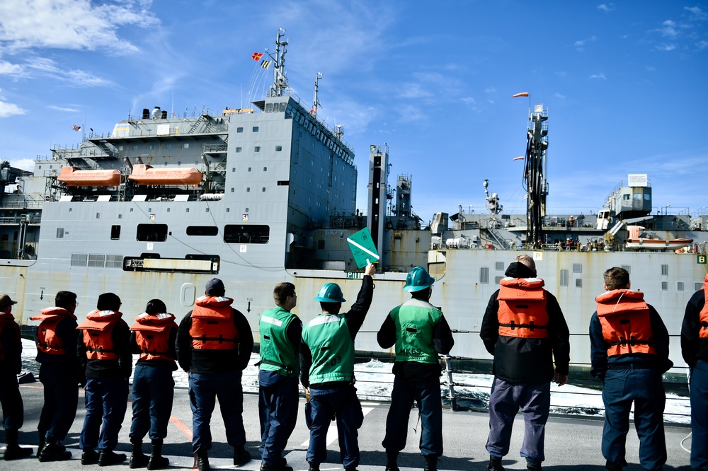 USS Winston S. Churchill Conducts a Replenishment At Sea