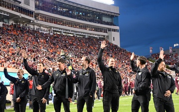 US Army Golden Knights jump into the Virginia Tech football game