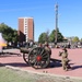 Half Section fires cannon for students at Cameron Vet Fest