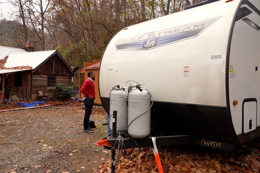 Disaster Survivor Receives FEMA Travel Trailer in North Carolina