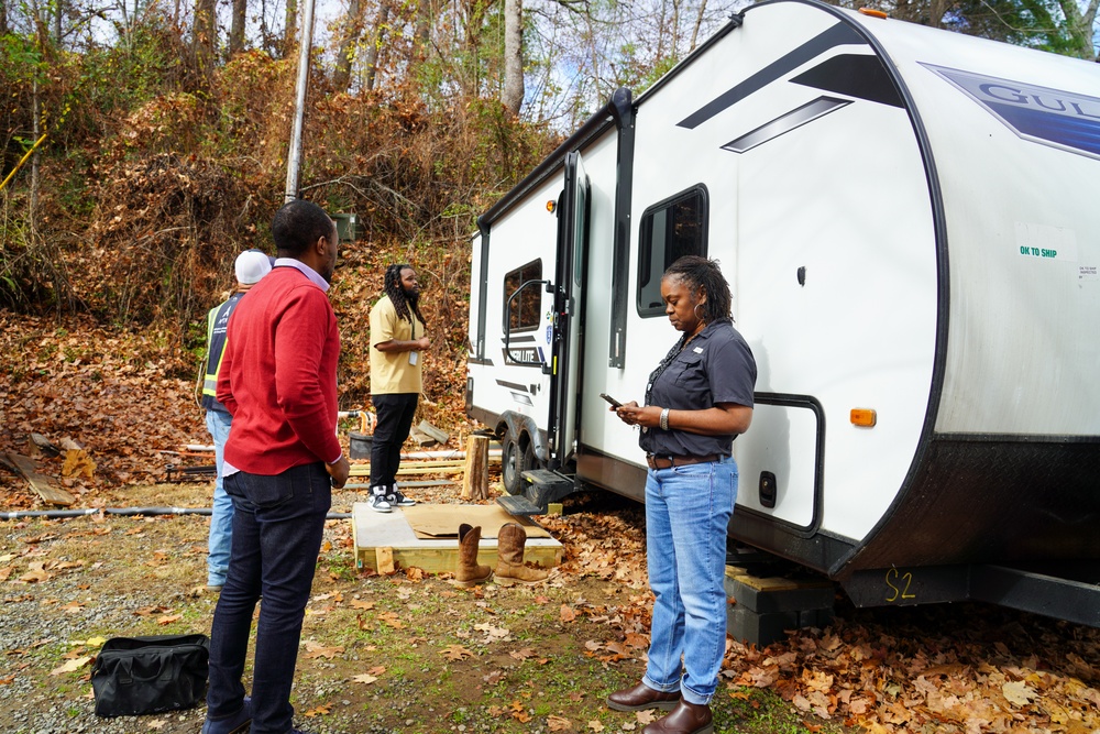 Disaster Survivor Receives FEMA Travel Trailer in North Carolina