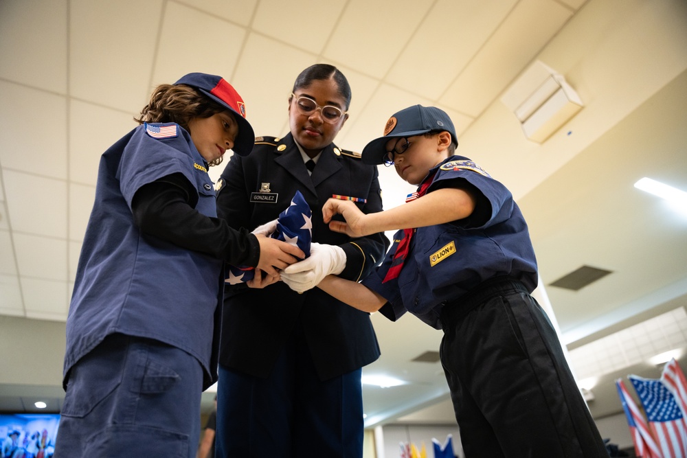 New Jersey National Guard Recruiters Teach Cub Scouts How to Fold The American Flag