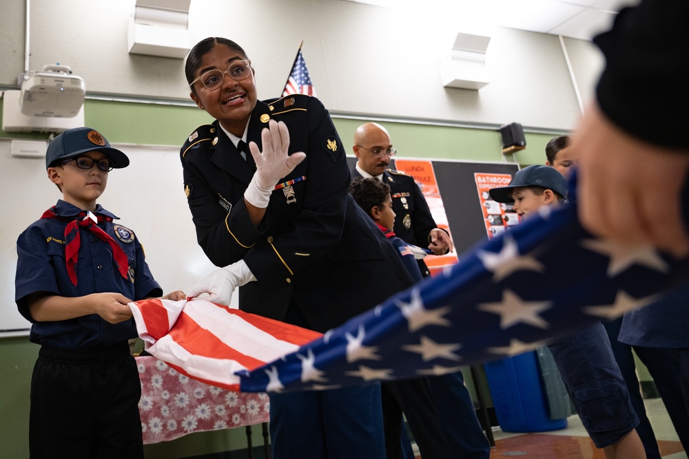 New Jersey National Guard Recruiters Teach Cub Scouts How to Fold The American Flag