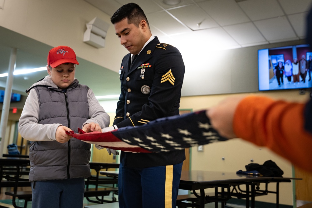 New Jersey National Guard Recruiters Teach Cub Scouts How to Fold The American Flag