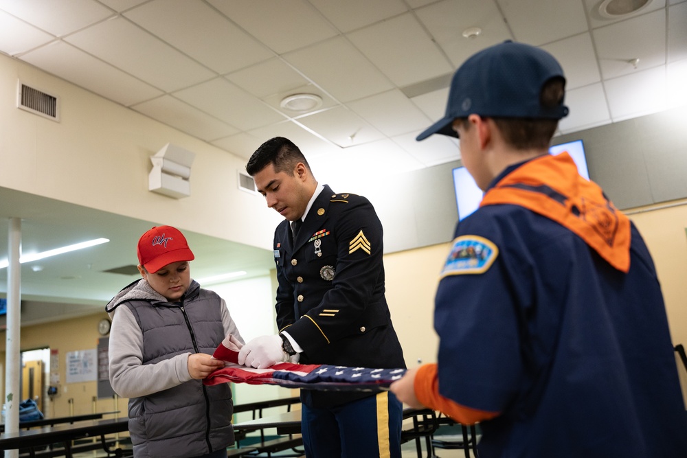 New Jersey National Guard Recruiters Teach Cub Scouts How to Fold The American Flag