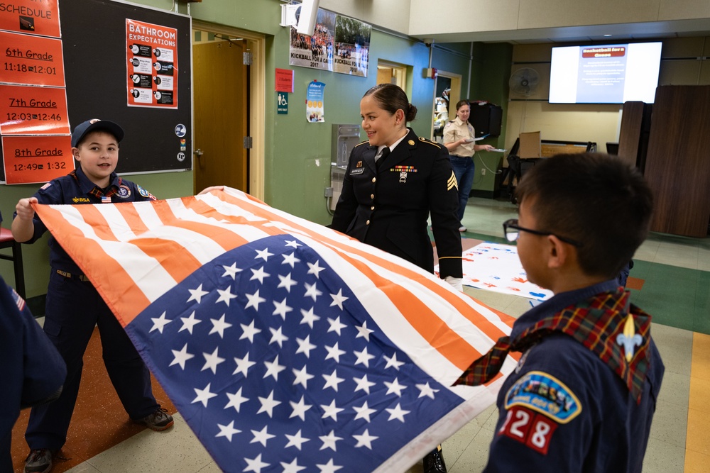 New Jersey National Guard Recruiters Teach Cub Scouts How to Fold The American Flag