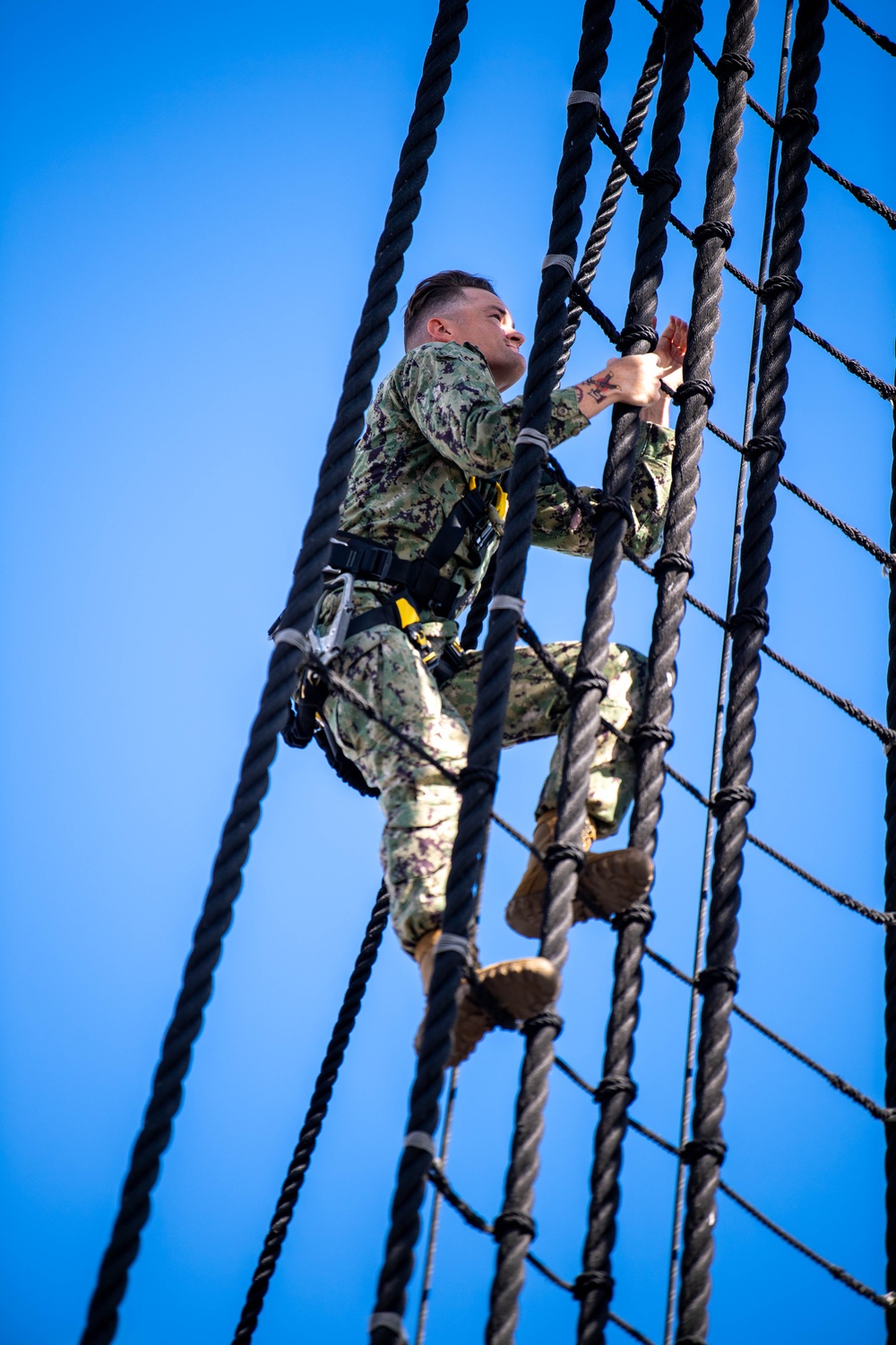 USS Constitution Conducts Climbing Operations