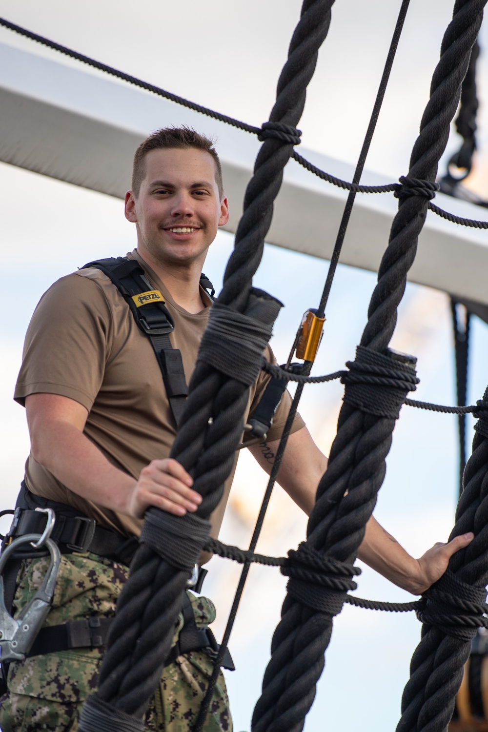 USS Constitution Conducts Climbing Operations