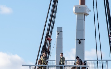 USS Constitution Conducts Climbing Operations