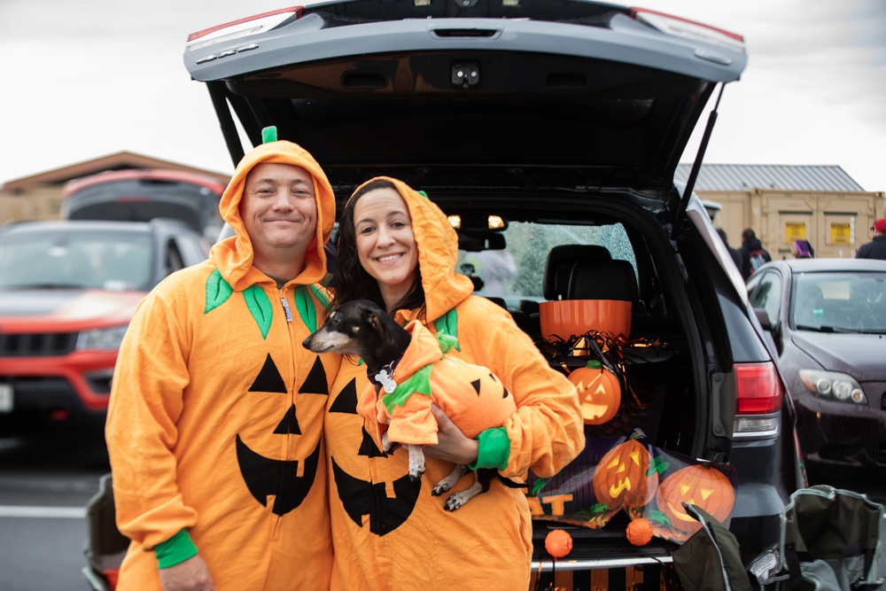 Command Sgt. Maj. O'Donnell Poses With His Wife During a &quot;Trunk-or-Treat&quot;