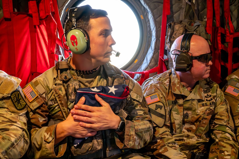 In-flight reenlistment ceremony