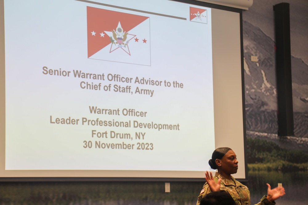 Chief Warrant Officer 5 Yolondria Dixon-Carter Addresses Her Cohort at Fort Drum