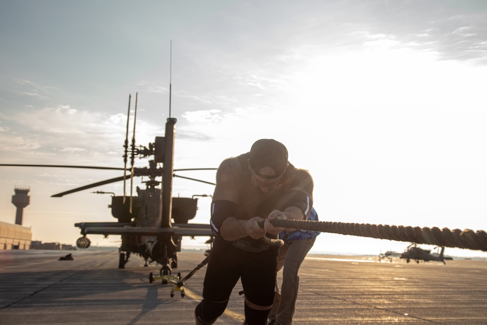 Nicolai Myers Pulls an AH-64D Apache Helicopter