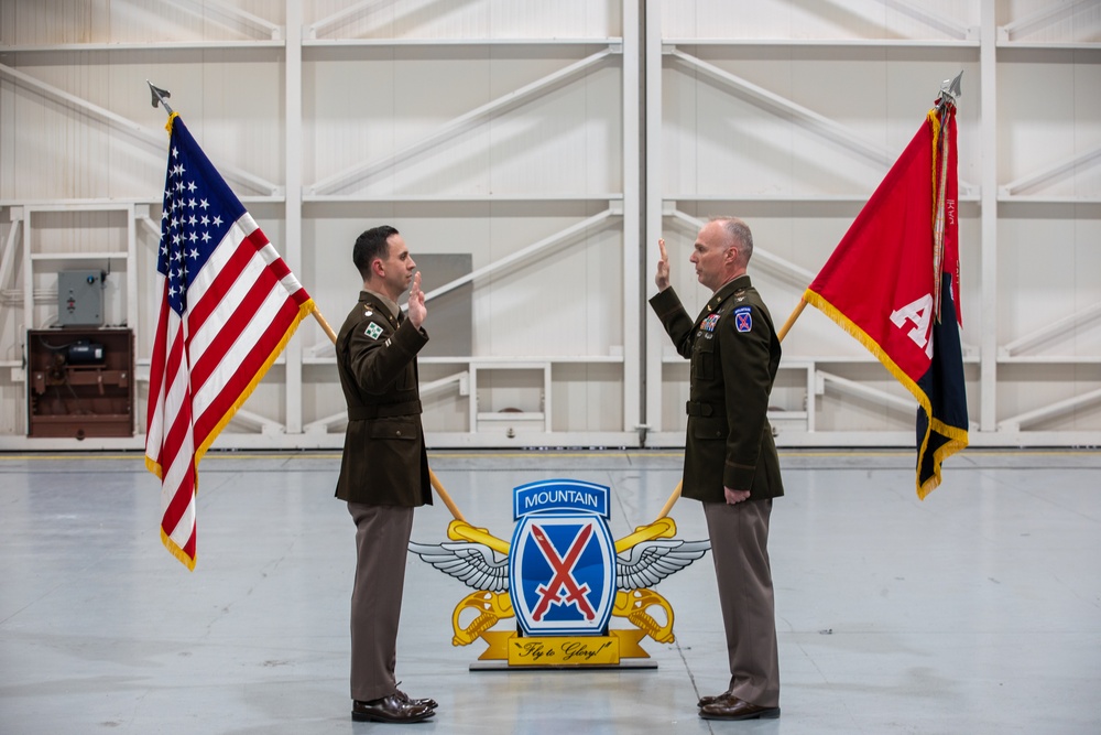 Lt. Col. Derek Brown Recites the Oath of Commissioned Officers During a Promotion Ceremony