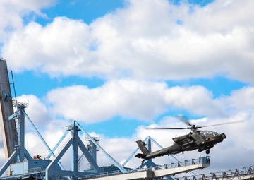 An AH-64D Apache Arrives at the Port of Philadelphia