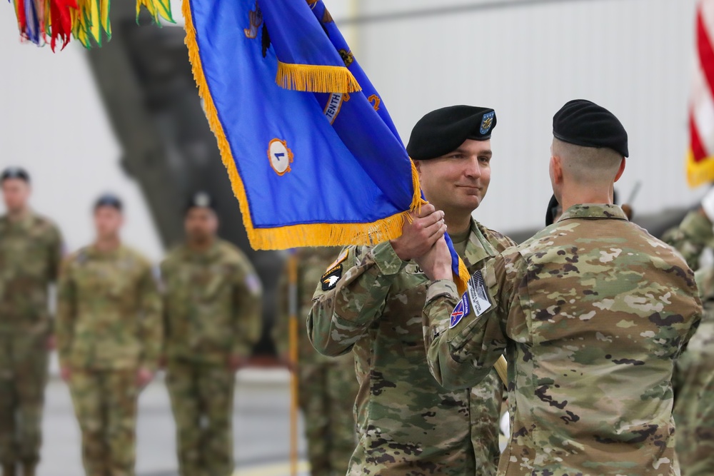 Command Sgt. Maj. Jones Holds the Battalion Guideon