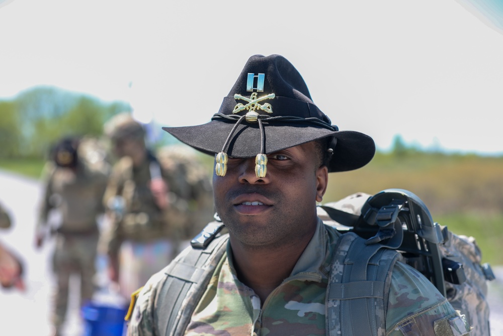 Capt. Howard Leads Soldiers in a Ruck March