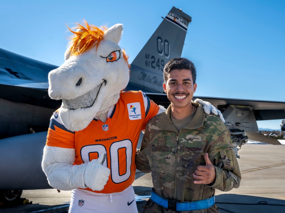 Denver Broncos visit 140th Wing