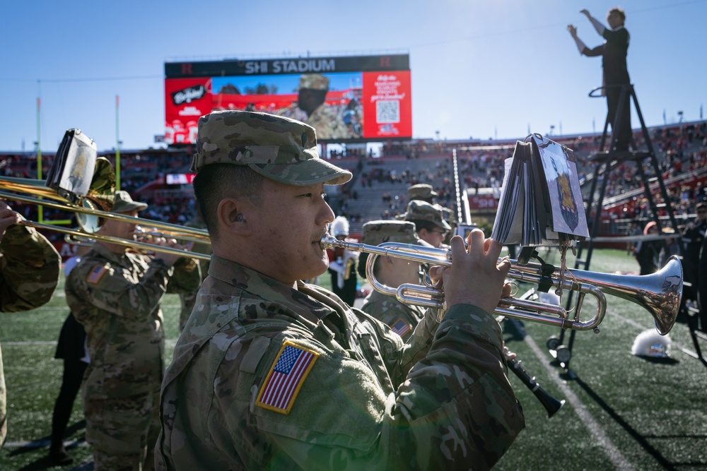 63rd Army Band Performs with Rutgers Marching band during Military Appreciation Football Game