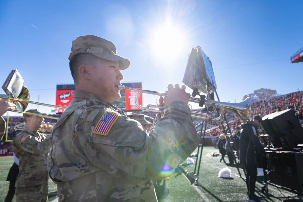 63rd Army Band Performs with Rutgers Marching band during Military Appreciation Football Game