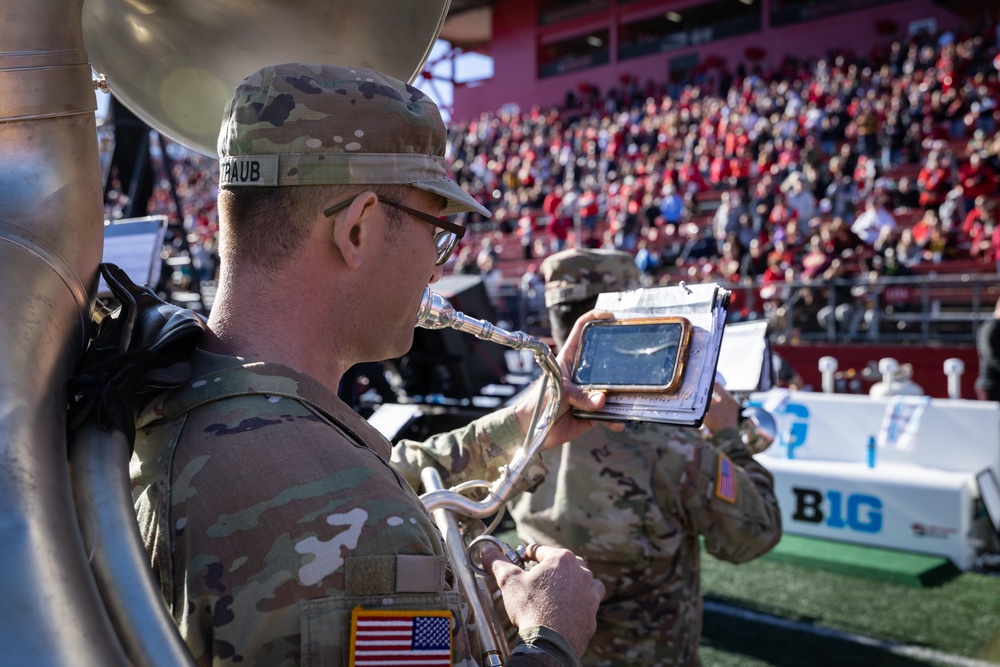 63rd Army Band Performs with Rutgers Marching band during Military Appreciation Football Game