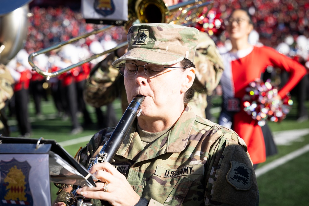 63rd Army Band Performs with Rutgers Marching band during Military Appreciation Football Game