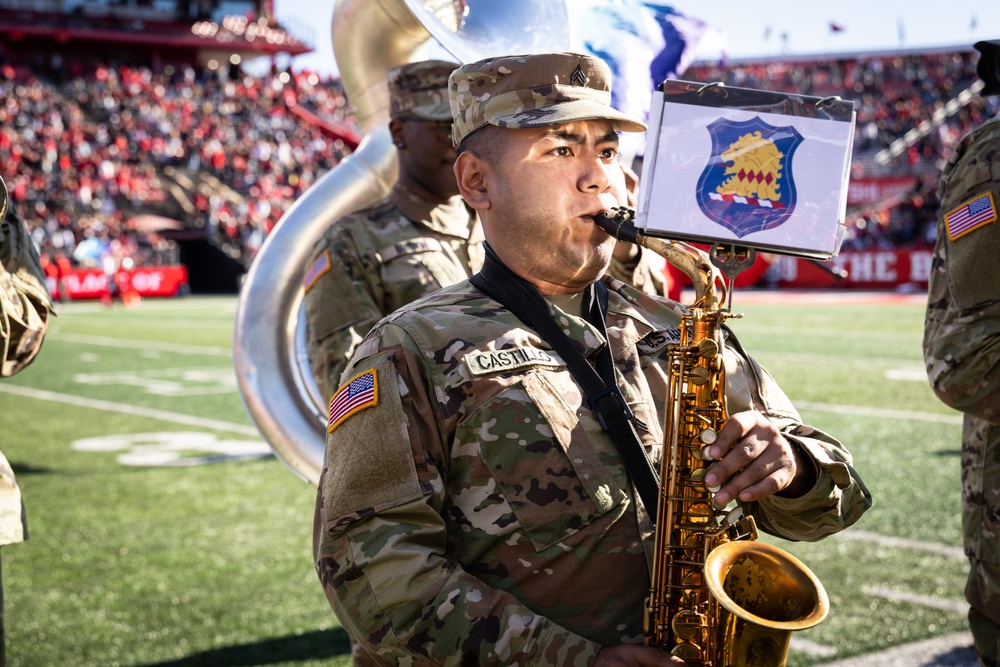 63rd Army Band Performs with Rutgers Marching band during Military Appreciation Football Game