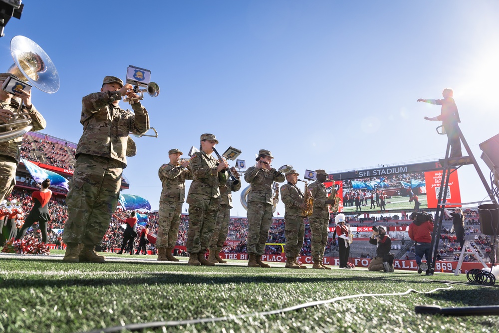 63rd Army Band Performs with Rutgers Marching band during Military Appreciation Football Game