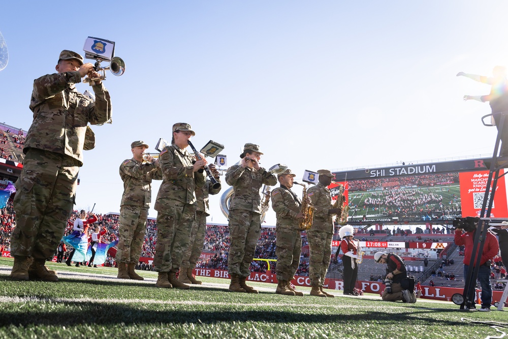 63rd Army Band Performs with Rutgers Marching band during Military Appreciation Football Game