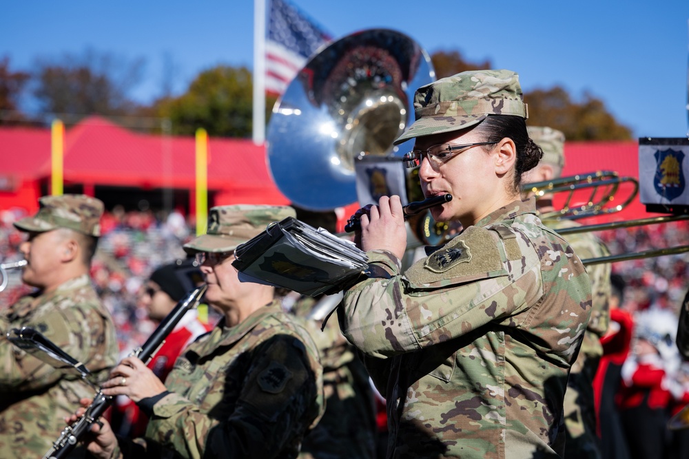 63rd Army Band Performs with Rutgers Marching band during Military Appreciation Football Game