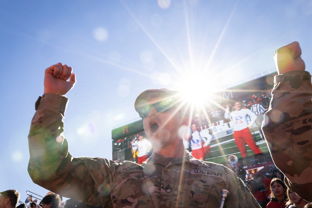 63rd Army Band Performs with Rutgers Marching band during Military Appreciation Football Game