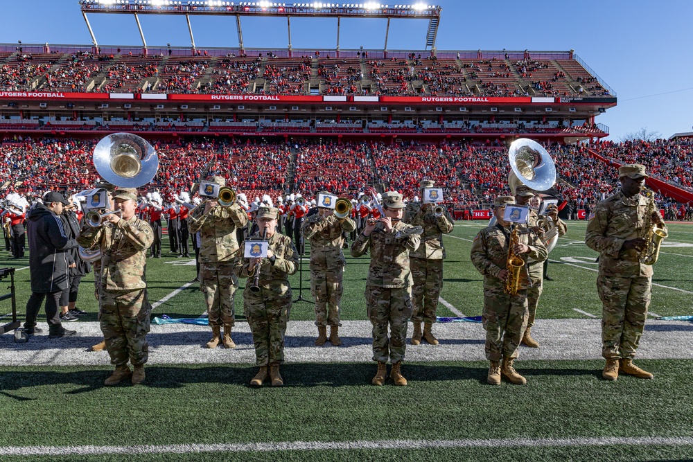 63rd Army Band Performs with Rutgers Marching band during Military Appreciation Football Game