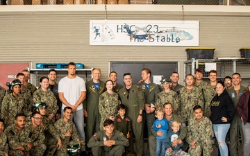 Retired NFL Tight-end, Rob Gronkowski, Jumps Out of a MH-60S of HSC-23