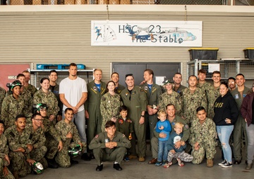 Retired NFL Tight-end, Rob Gronkowski, Jumps Out of a MH-60S of HSC-23