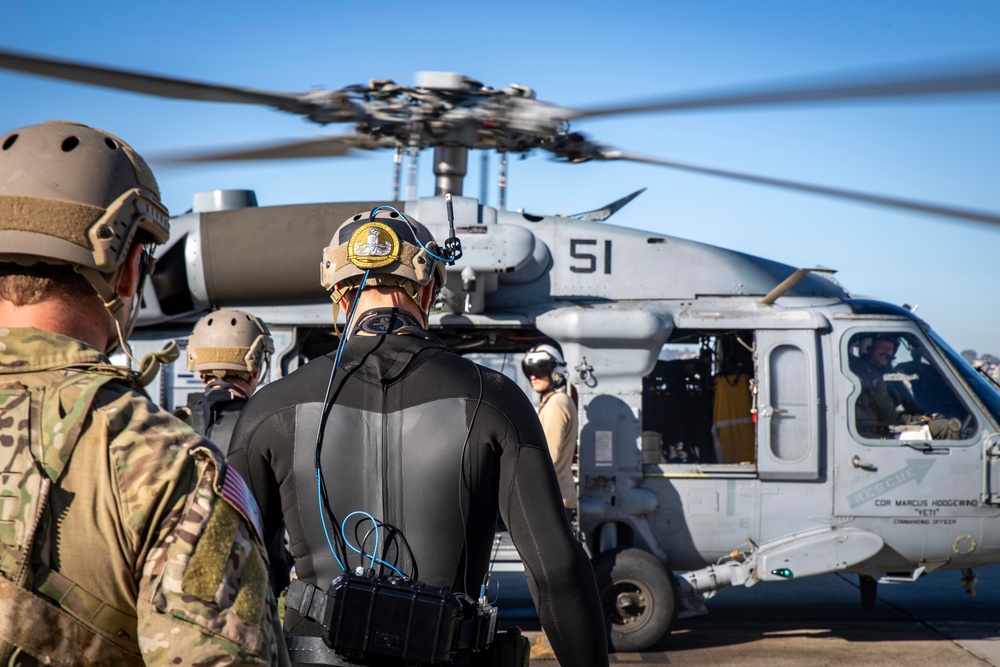 Retired NFL Tight-end, Rob Gronkowski, Jumps Out of a MH-60S of HSC-23